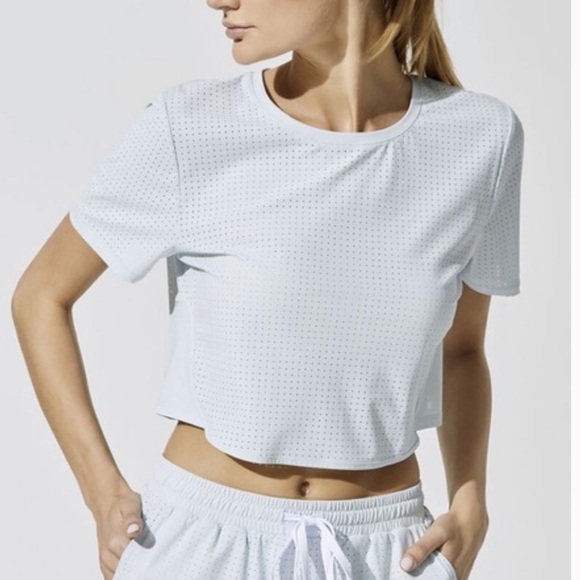 The Upside Track Cropped Tee in Ice. Blue Size XL NWT - Picture 10 of 11